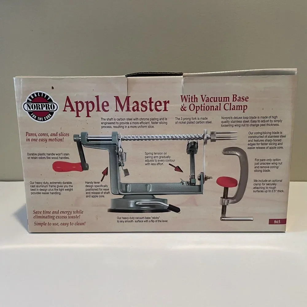 Norpro#865 Apple Master-Apple,Potato,Parer,Slicer&Corer w/Vacuum Base w/box-tool
